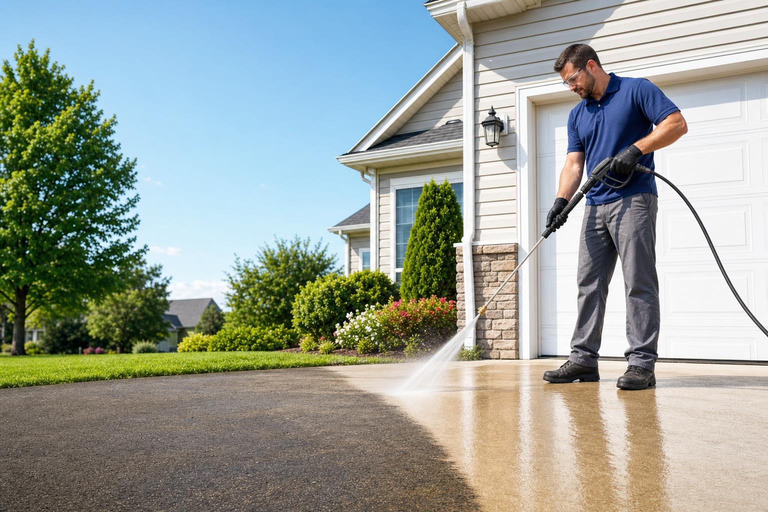 Pressure Washing work in progress