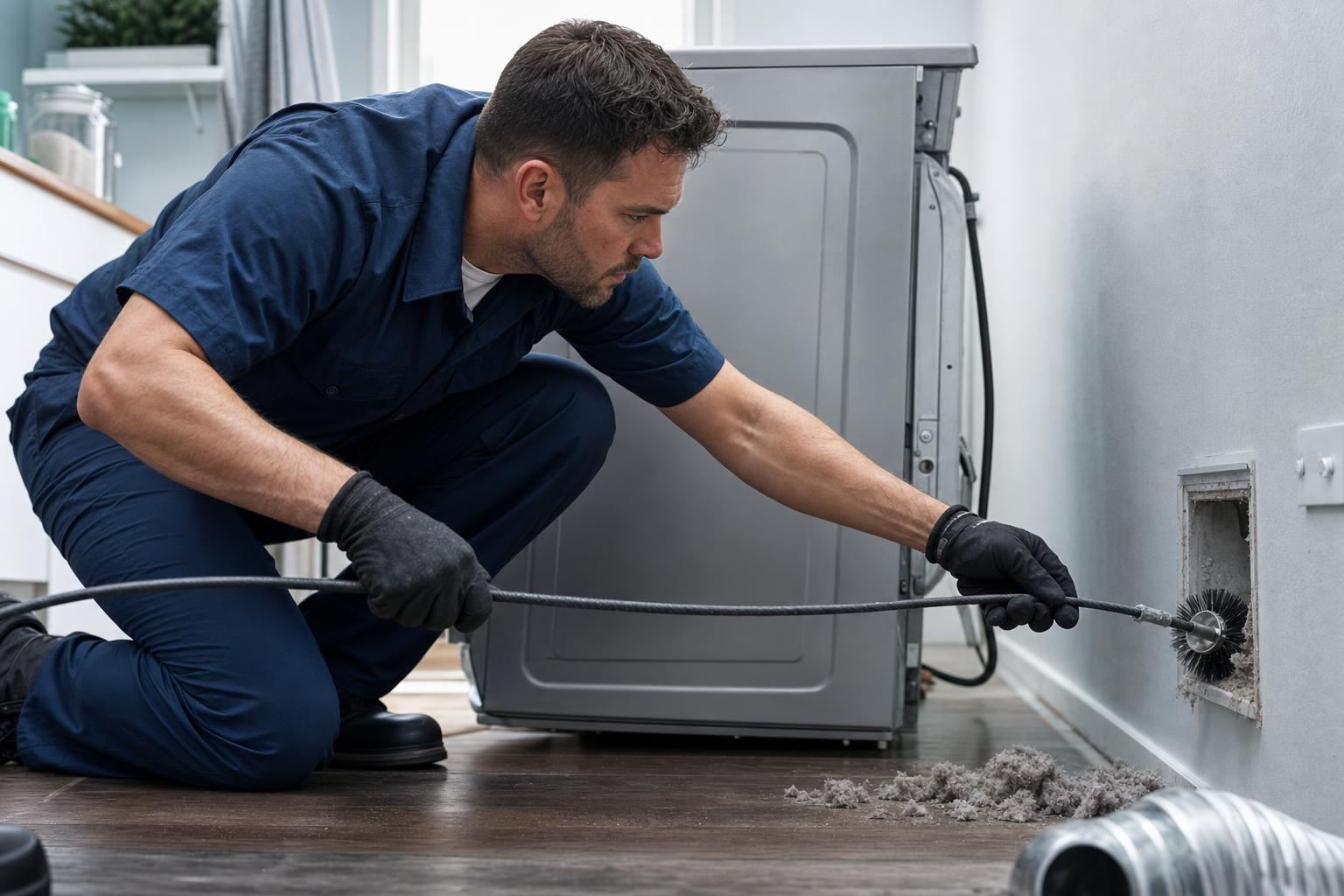 Dryer Vent Cleaning work in progress